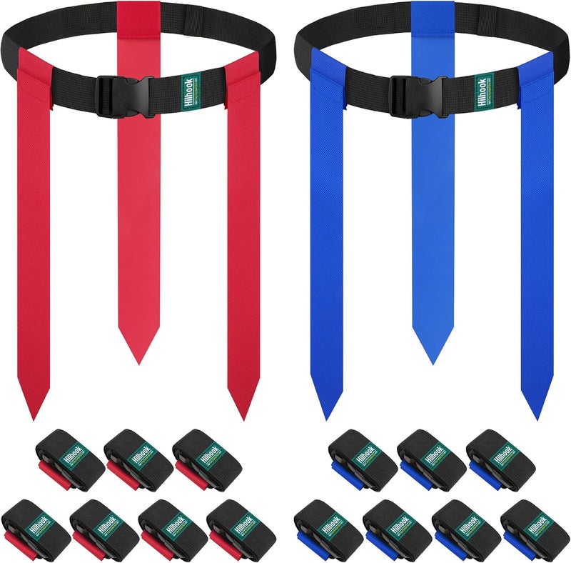 Hilhook Flag Football Belts, 14 Player Flag Football Set with 42 Flags for Kids Youth and Adults Training Equipment - Image 1